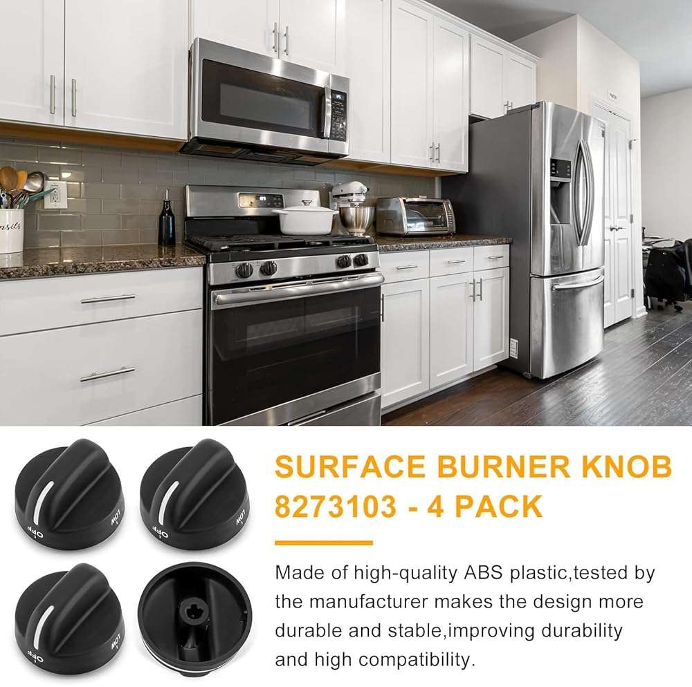 AMI PARTS 8273103 Range Control Knob Replacement Part - Compatible with Whirlpool Gas Stove - Replace WP8273103 AP6012363 (2pcs Black) - Image 6