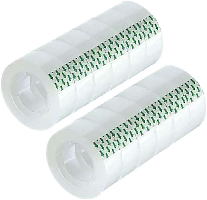 MJUNM 12 Rolls Transparent Tape Refills Rolls 3/4-Inch x 1000 inch, 1 inch Core, Clear Gift Wrapping Tape Refill Roll for Office, Home, School - Image 1