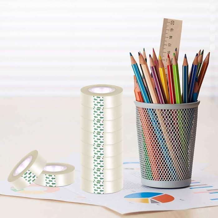 MJUNM 12 Rolls Transparent Tape Refills Rolls 3/4-Inch x 1000 inch, 1 inch Core, Clear Gift Wrapping Tape Refill Roll for Office, Home, School - Image 7