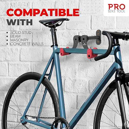 PRO BIKE TOOL Bike Wall Mount - Horizontal Indoor Bike Rack for 1 Bicycle - Bike Rack for Garage - Safe and Secure Bike Hook for Road, Mountain or Hybrid Bikes - Bike Hanger, Bicycle Storage - Image 4
