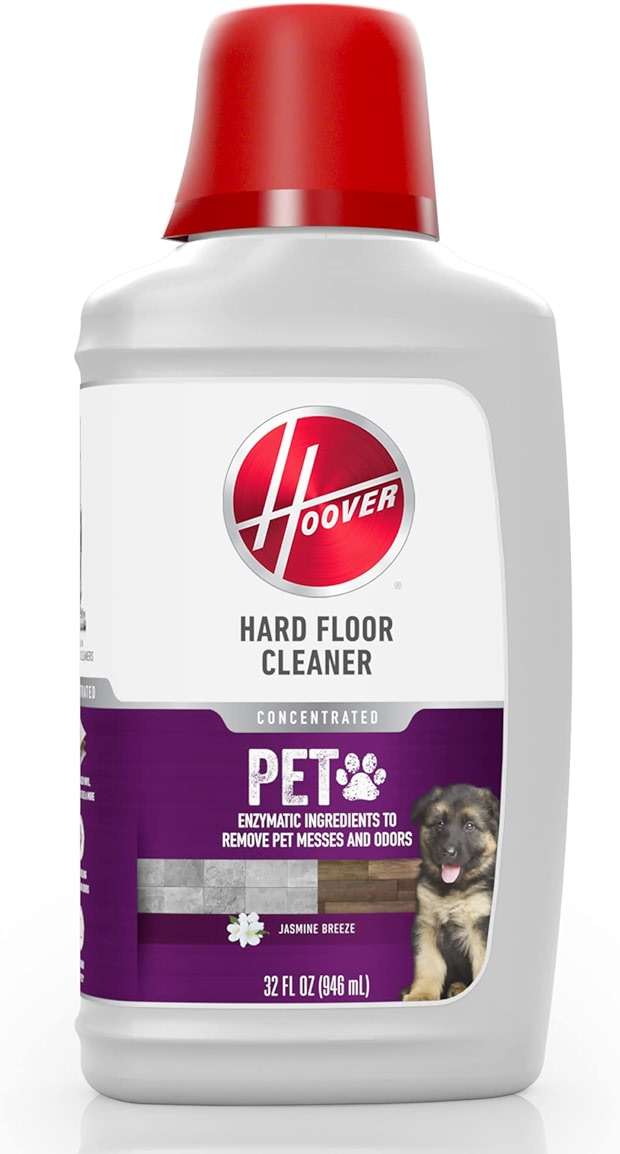 Hoover Pet Hard Floor Cleaner Solution, 32 oz., Jasmine Breeze Scent, Concentrated Pet Cleaning Formula, For Use on Sealed Vinyl, Sealed Hardwood, Tile and More, Pair with Hoover Hard Floor Machines - Image 1