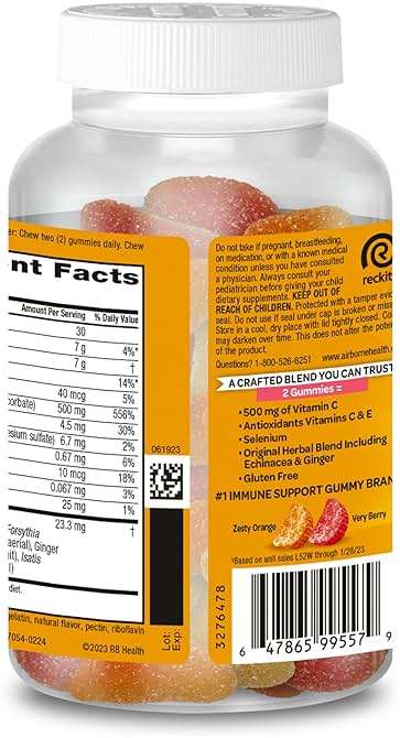 Airborne Kids 500mg Vitamin C Gummies, Kids Immune Support Zinc Gummies with Powerful Antioxidants VIT C & E - 63, Assorted Fruit Flavor - Image 14
