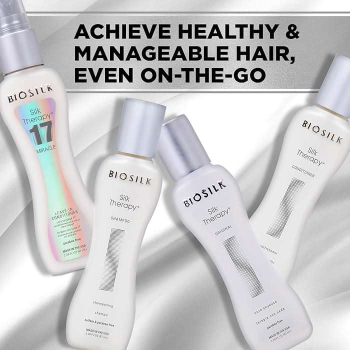 Biosilk The Miracle of Silk Kit, Includes Silk Therapy Shampoo, Conditioner, Original Leave-In Treatment, Miracle 17 Leave-In Treatment, 2.26 Oz Each - Image 2