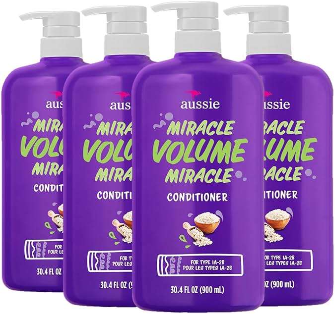 Aussie Miracle Volume Conditioner, Paraben-Free, Volumizing, 30.4 oz, 4-pack - Image 1