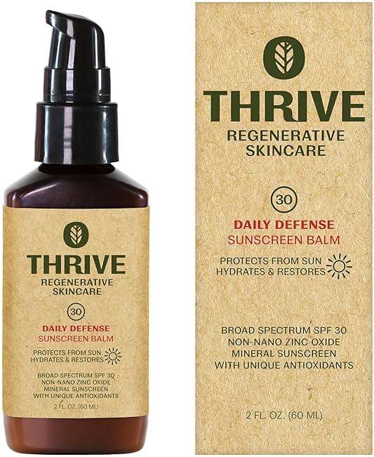 Thrive Natural Care Mineral Face Sunscreen SPF 30 - Daily Sunscreen for Face, No White Cast, Non-Nano Zinc Oxide - Lightweight Moisturizer Broad-Spectrum Protection - Vegan, 2 Fl Oz - Image 1