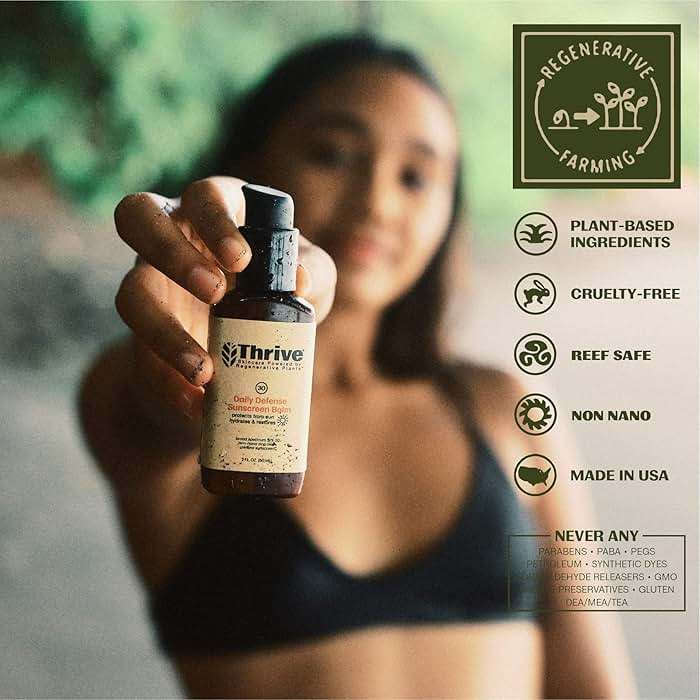 Thrive Natural Care Mineral Face Sunscreen SPF 30 - Daily Sunscreen for Face, No White Cast, Non-Nano Zinc Oxide - Lightweight Moisturizer Broad-Spectrum Protection - Vegan, 2 Fl Oz - Image 4