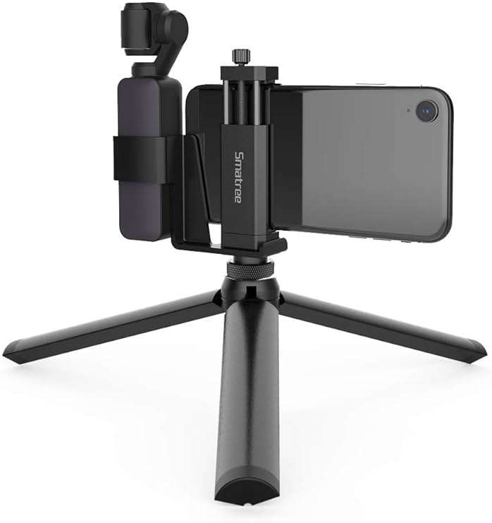 Smatree OSMO Pocket 2 Phone Holder Set Expansion Accessories with 1/4" Thread Screw and Tripod Compatible with DJI OSMO Pocket 2/ OSMO Pocket and Smartphone - Image 2
