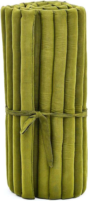 Leewadee - Foldable Floor Mattress - Japanese Roll Up Futon -Trifold Tatami Mat- Guest Floor Bed - Camping Mattress - Thai Massage Mat, Kapok Filled, 75 x 28 inches, Green - Image 5
