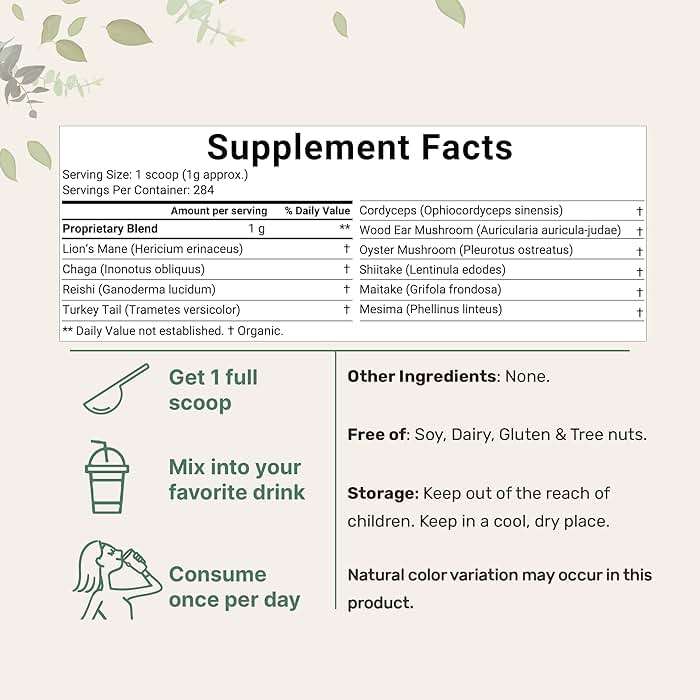 Micro Ingredients Organic Mega Mushroom Powder,10 Ounce (284 Days Supply) | 10 in 1 Complex Formula for Immune System Booster | Chaga, Lions Mane, Cordyceps, Reishi & More | Filler Free, Vegan - Image 3