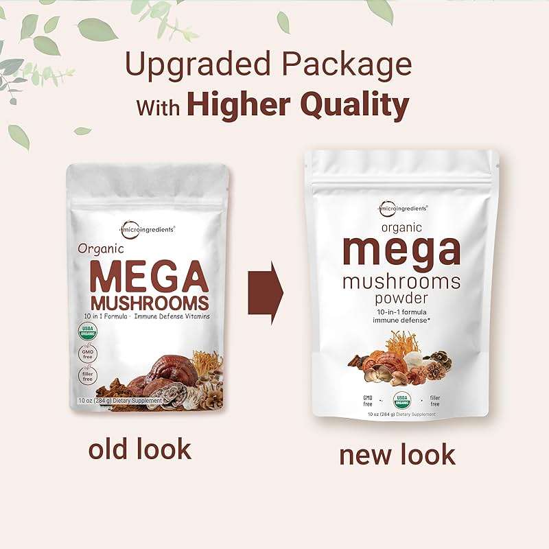 Micro Ingredients Organic Mega Mushroom Powder,10 Ounce (284 Days Supply) | 10 in 1 Complex Formula for Immune System Booster | Chaga, Lions Mane, Cordyceps, Reishi & More | Filler Free, Vegan - Image 4