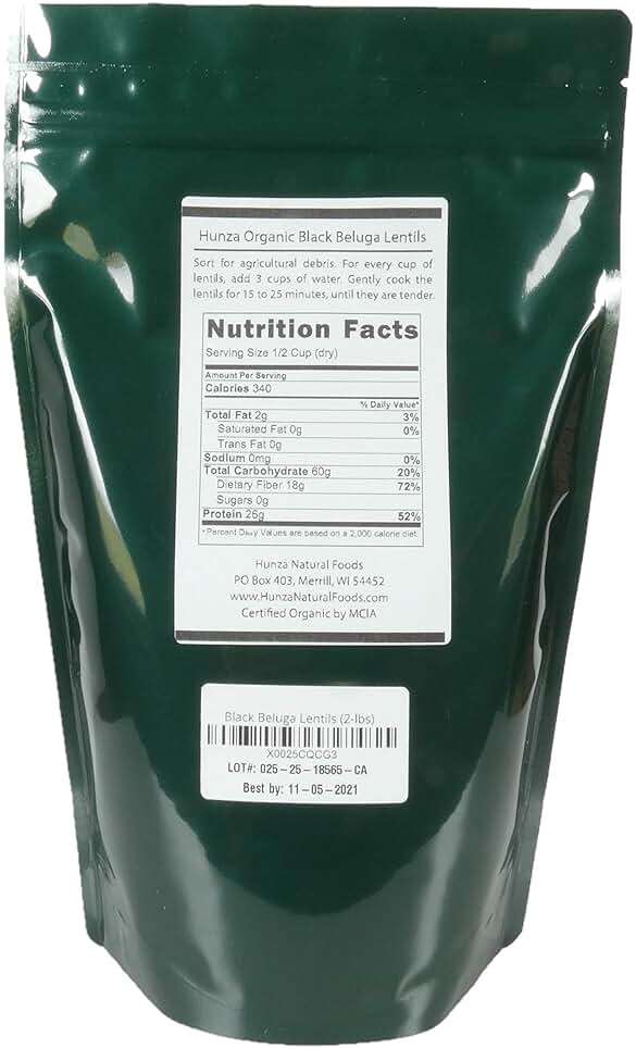 Hunza Organic Black Beluga Lentils (2-lbs) - Image 2