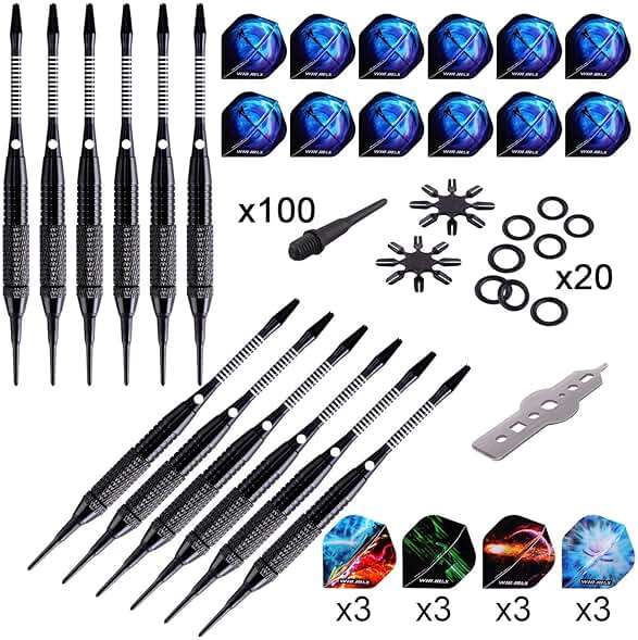 WIN.MAX Darts Plastic Tip - Soft Tip Darts Set - 12 Pcs 18 Gram with 100 Extra Dart Tips 12 Flights Flight Protectors and Wrench for Electronic Dart Board - Image 3