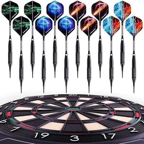 WIN.MAX Darts Plastic Tip - Soft Tip Darts Set - 12 Pcs 18 Gram with 100 Extra Dart Tips 12 Flights Flight Protectors and Wrench for Electronic Dart Board - Image 9
