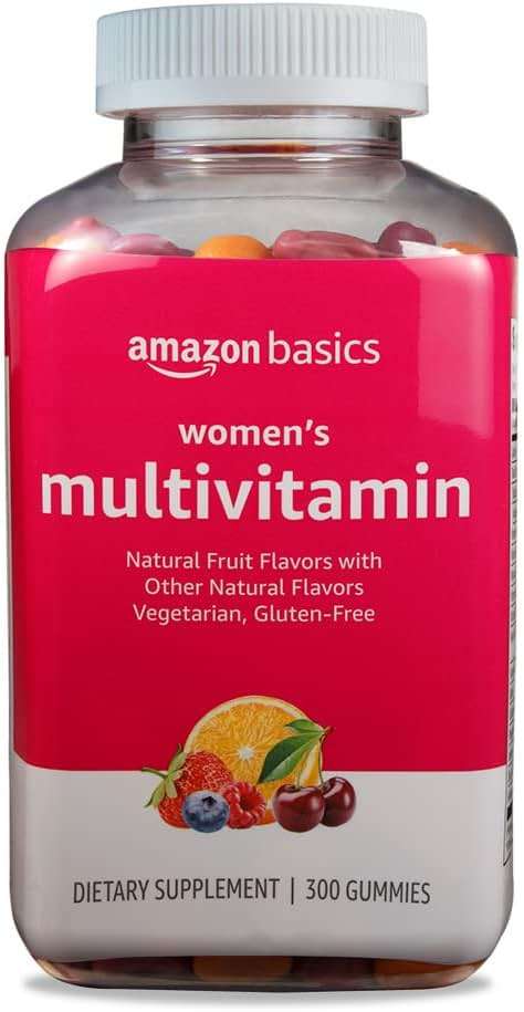 Amazon Basics Women's Multivitamin, Mixed Berry Flavor, Vegetarian & Gluten-Free, 300 Gummies (150 Servings) (Previously Solimo) - Image 1