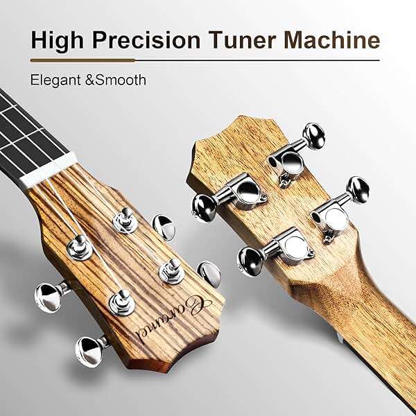 Caramel 30 inch CB103 Zebra wood High Gloss Baritone LCD color display Electric Ukulele Professional Ukelele Kit Beginner Travel Guitar Starter Pack Bundle, Padded Gig Bag, Strap Set - Image 3