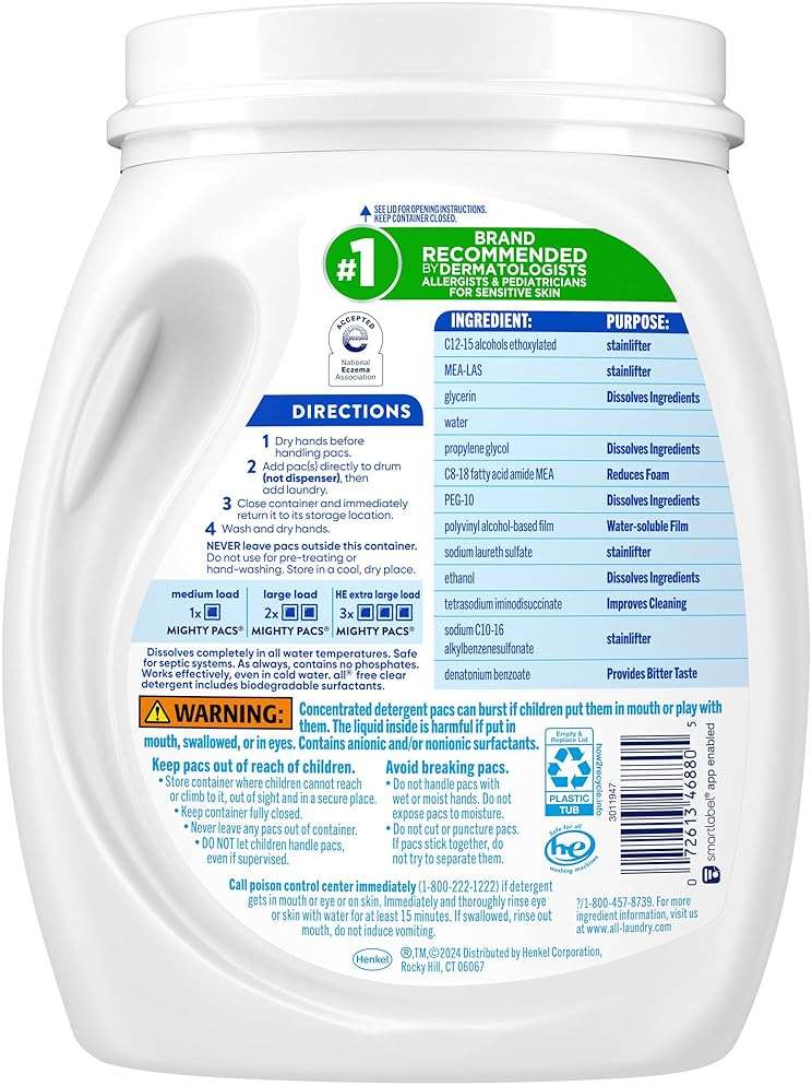 all Unit Dose Laundry Detergent, Mighty Pacs, Free Clear, 60 Count - Image 5