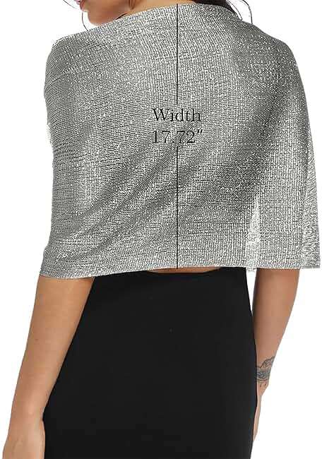 Rheane Shawls and Wraps for Evening Dress, Sparkle Shawls for Women with Buckle - Elegant Wedding Party Formal Shoulder Wrap - Image 5