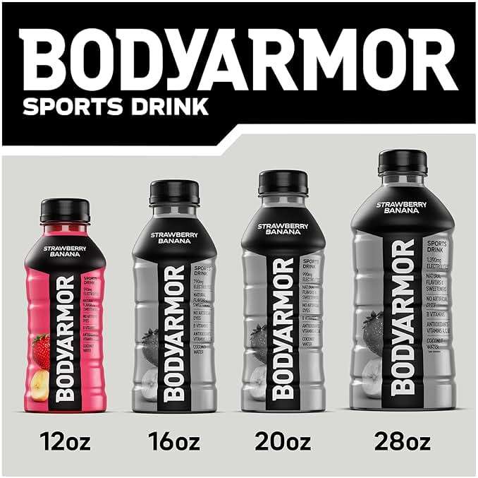 BODYARMOR Sports Drink, Strawberry Banana, Electrolyte Drink Hydration, 12 Fl Oz Bottles (8 Pack), Flavored Coconut Water with B Vitamins & Antioxidants - Image 8