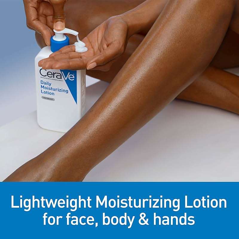 CeraVe Daily Moisturizing Lotion for Dry Skin, Body Lotion & Face Moisturizer with Hyaluronic Acid and Ceramides, Daily Moisturizer, Fragrance Free, Oil-Free, 19 Ounce - Image 2