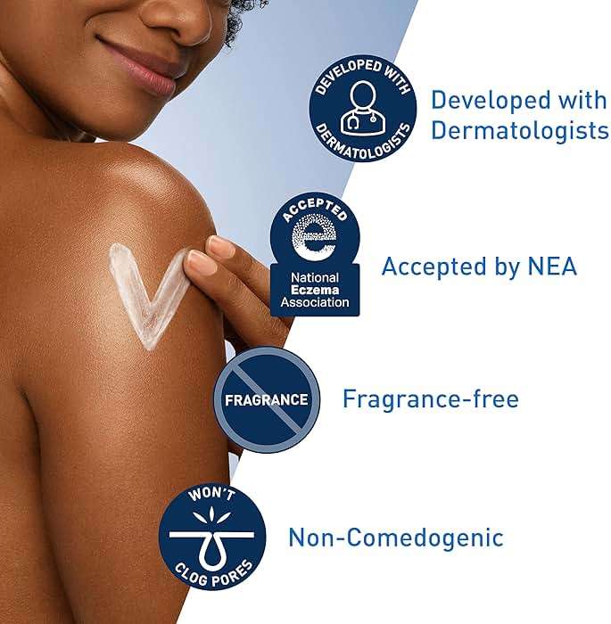 CeraVe Daily Moisturizing Lotion for Dry Skin, Body Lotion & Face Moisturizer with Hyaluronic Acid and Ceramides, Daily Moisturizer, Fragrance Free, Oil-Free, 19 Ounce - Image 3