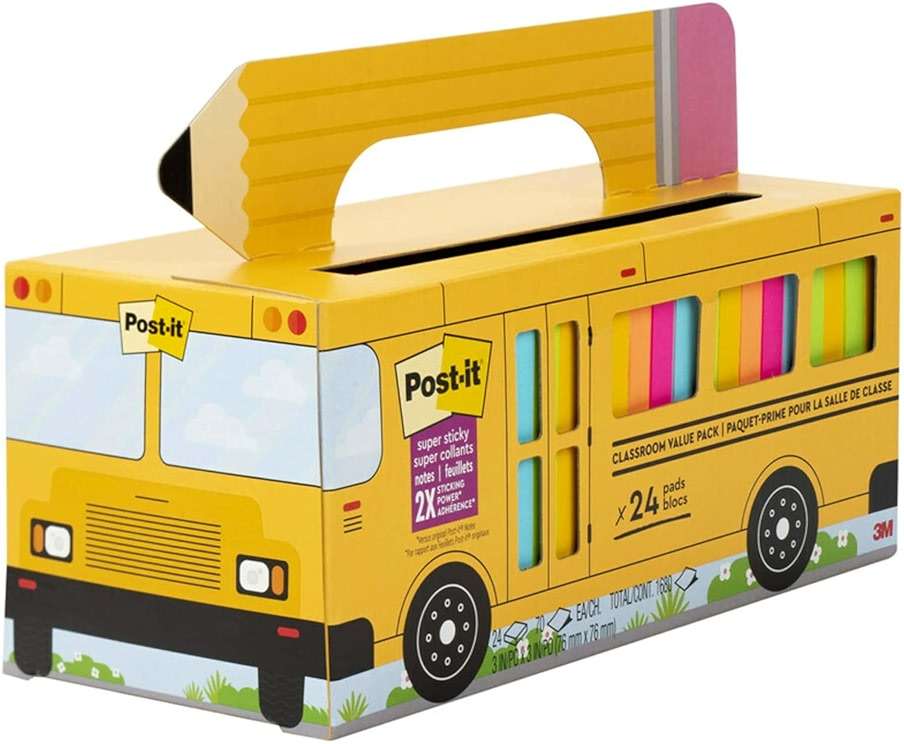 Post-it Super Sticky Notes, 24 Sticky Notes Pads, 3 x 3 in., School Supplies and Oﬃce Supplies, 2X the Sticking Power, Assorted Brights - Image 13