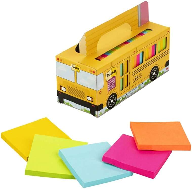 Post-it Super Sticky Notes, 24 Sticky Notes Pads, 3 x 3 in., School Supplies and Oﬃce Supplies, 2X the Sticking Power, Assorted Brights - Image 14