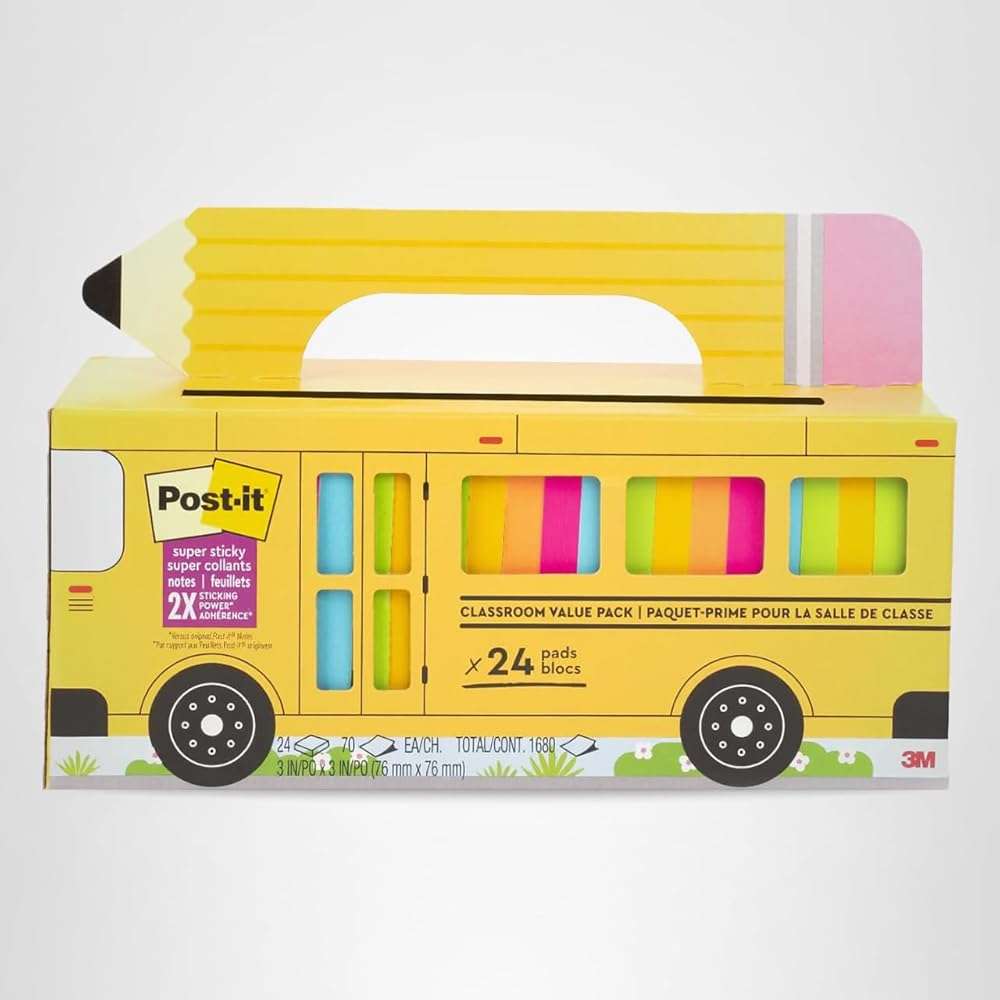 Post-it Super Sticky Notes, 24 Sticky Notes Pads, 3 x 3 in., School Supplies and Oﬃce Supplies, 2X the Sticking Power, Assorted Brights - Image 16