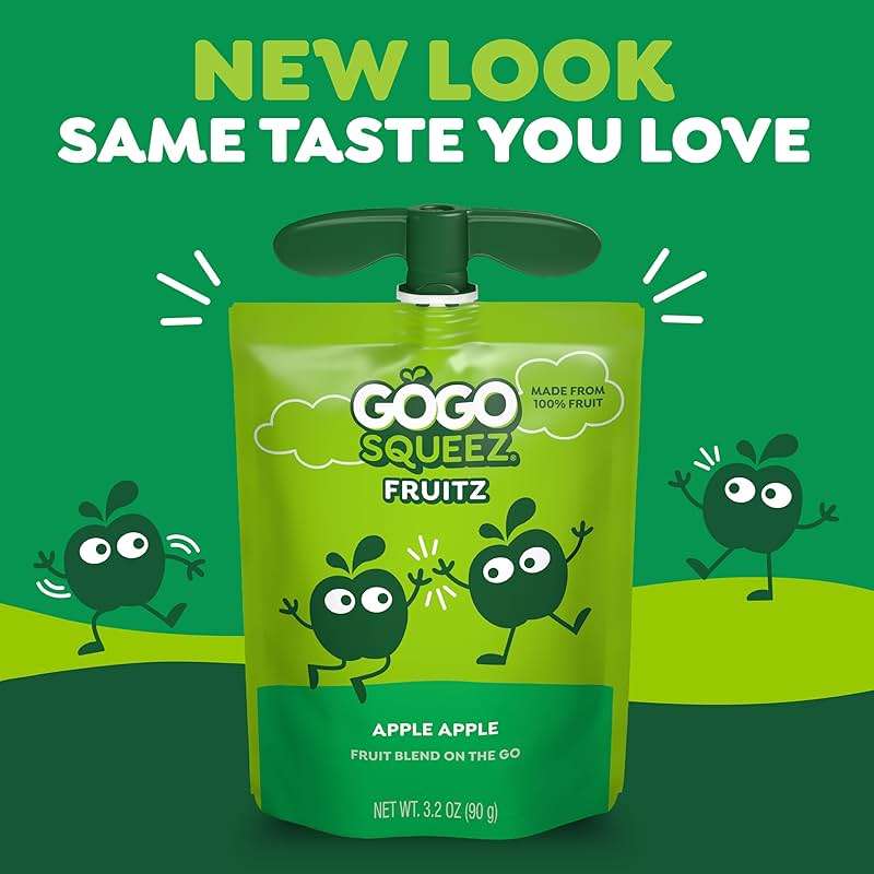 GoGo squeeZ No Sugar Added Applesauce and Fruit Puree, Apple, 3.2 oz Pouches (Pack of 20), Fruit Snacks for Kids, Gluten Free, Nut Free, Recloseable Cap, BPA Free - Image 5