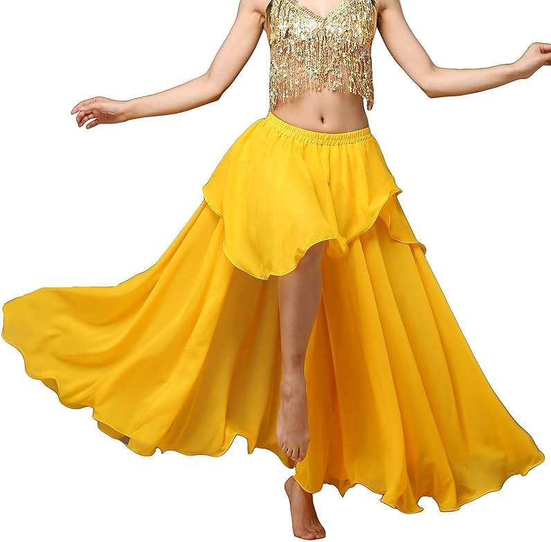 Wuchieal Women's Fairy Belly Dance Skirt Large Swing Skirts Women Belly Dancing Practice Skirt - Image 2