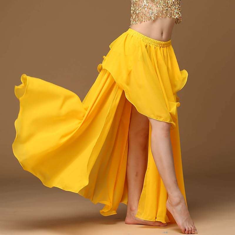 Wuchieal Women's Fairy Belly Dance Skirt Large Swing Skirts Women Belly Dancing Practice Skirt - Image 3