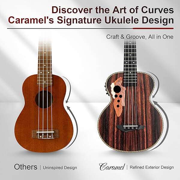 26 inch Caramel CT904 Ebony Tenor LCD color display Electric Professional Player Beginners Ukulele Uke Kit Bundle Padded Gig bag Strings,Strap - Image 4