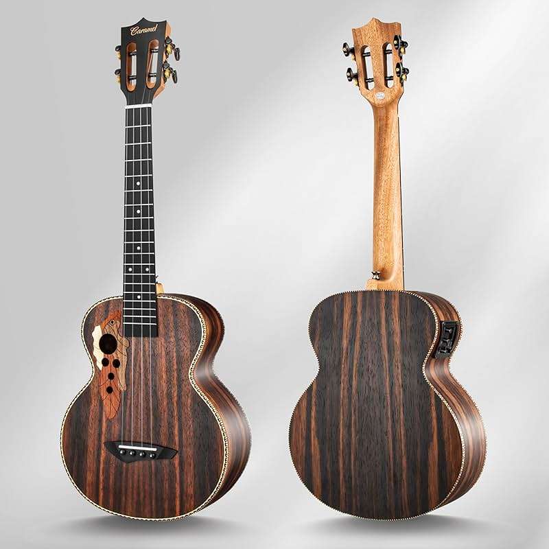 26 inch Caramel CT904 Ebony Tenor LCD color display Electric Professional Player Beginners Ukulele Uke Kit Bundle Padded Gig bag Strings,Strap - Image 7