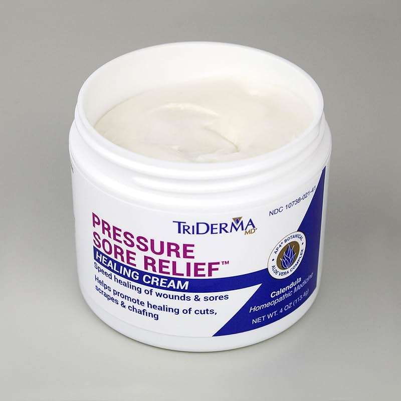 TriDerma MD Pressure Sore Relief Healing Cream for Bed Sores Treatment, Ulcers, Pressure Sores, Wound Healing, Chafed Skin and Hard-to-Heal Skin Sores with Calendula and AP4 Aloe, 4 oz Jar - Image 7