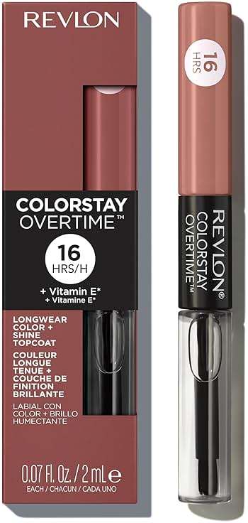 Revlon Liquid Lipstick with Clear Lip Gloss, ColorStay Overtime Lipcolor, Dual Ended with Vitamin E, 540 Unstoppable Nude, 0.07 Fl Oz - Image 2