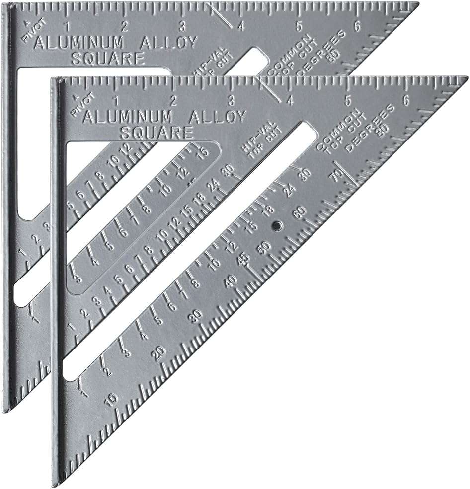 Mr. Pen Metal 7 Inches Rafter Square, Carpenter Square, 2 Pack - Image 1