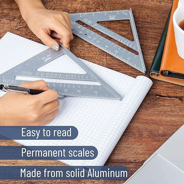 Mr. Pen Metal 7 Inches Rafter Square, Carpenter Square, 2 Pack - Image 3