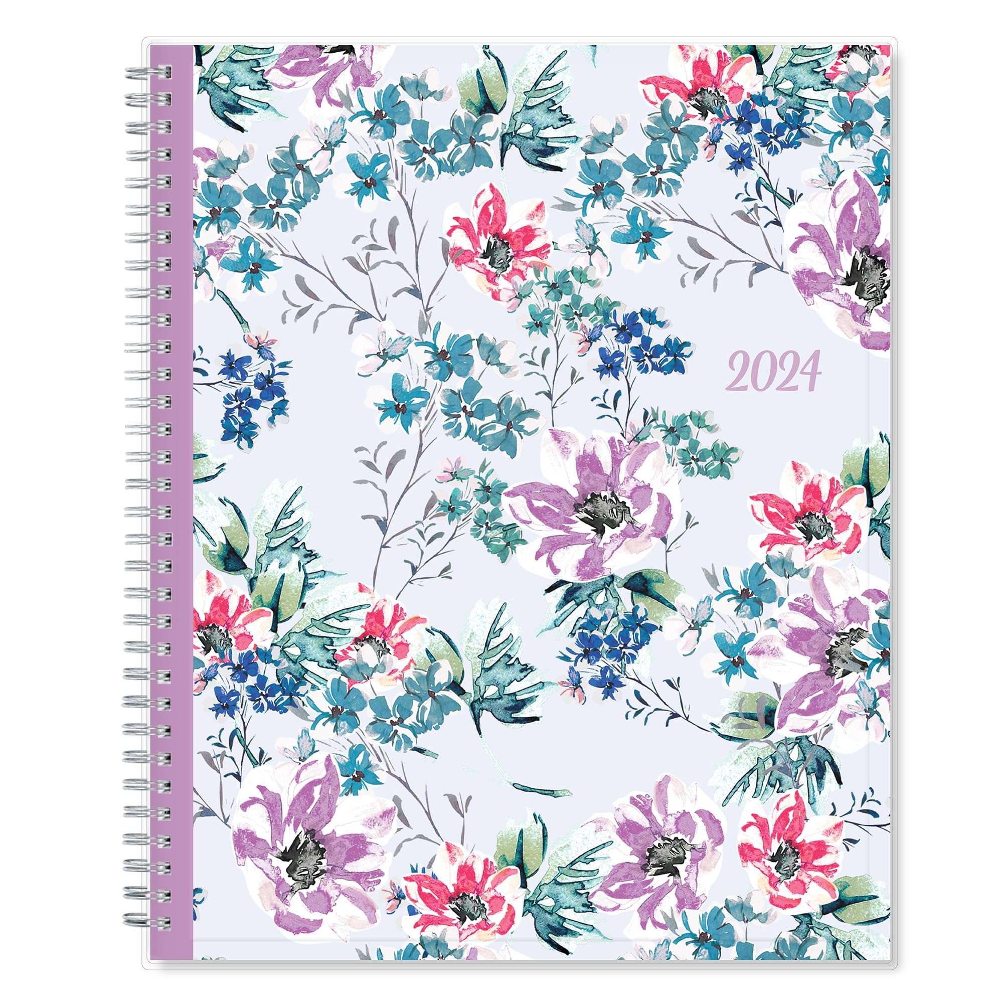 Blue Sky 2024 Weekly and Monthly Planner, January - December, 8.5" x 11", Clear Pocket Cover, Wirebound, Laila (137273-24) - Image 1
