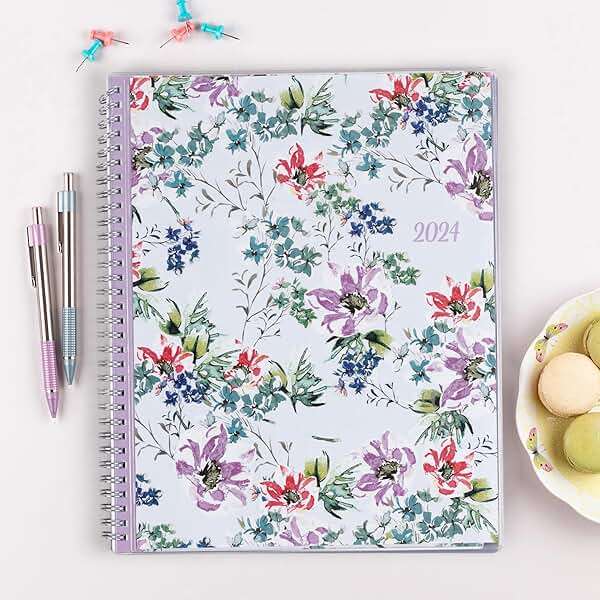 Blue Sky 2024 Weekly and Monthly Planner, January - December, 8.5" x 11", Clear Pocket Cover, Wirebound, Laila (137273-24) - Image 2