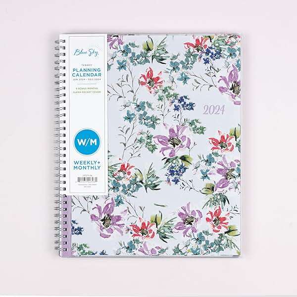 Blue Sky 2024 Weekly and Monthly Planner, January - December, 8.5" x 11", Clear Pocket Cover, Wirebound, Laila (137273-24) - Image 3