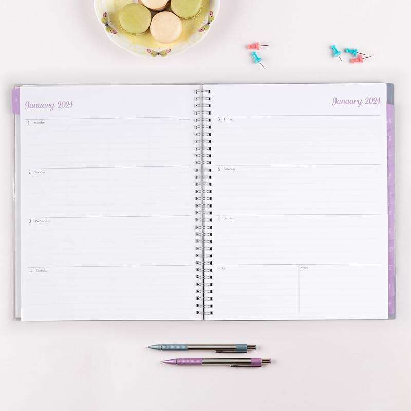 Blue Sky 2024 Weekly and Monthly Planner, January - December, 8.5" x 11", Clear Pocket Cover, Wirebound, Laila (137273-24) - Image 4