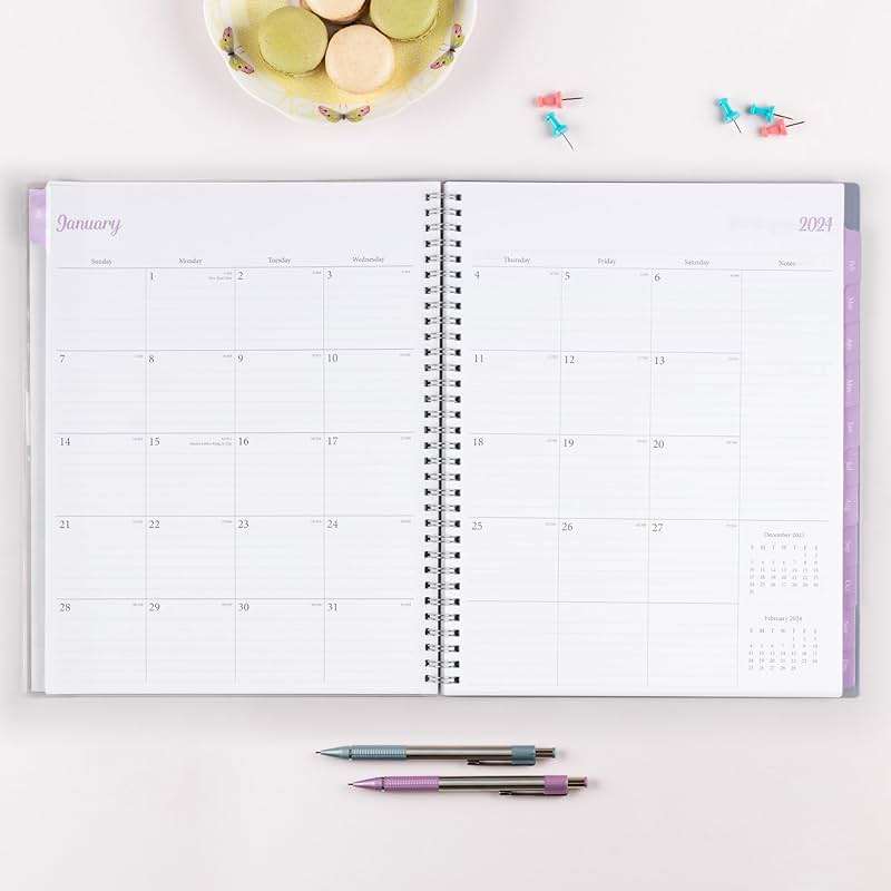 Blue Sky 2024 Weekly and Monthly Planner, January - December, 8.5" x 11", Clear Pocket Cover, Wirebound, Laila (137273-24) - Image 5