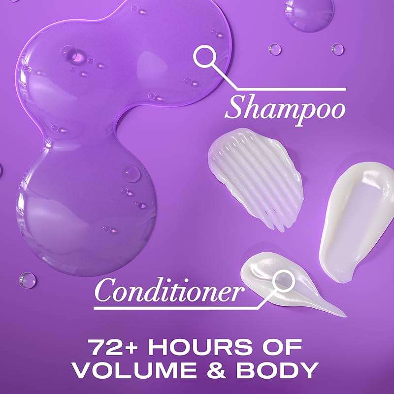 OGX Shampoo and Conditioner Set, Thick and Full + Biotin and Collagen, Purple, Helps Thicken and Texturize Hair, Ideal for Flat to Medium Volume Hair, 25.4 FL OZ, 2 Pack - Image 3