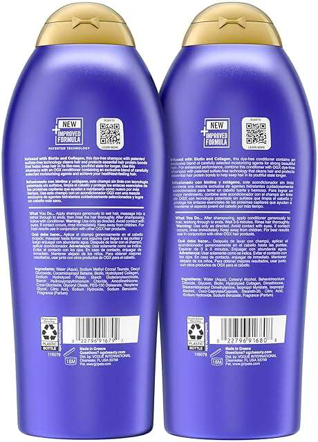 OGX Shampoo and Conditioner Set, Thick and Full + Biotin and Collagen, Purple, Helps Thicken and Texturize Hair, Ideal for Flat to Medium Volume Hair, 25.4 FL OZ, 2 Pack - Image 7