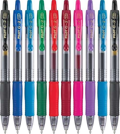 Pilot G2 Premium Retractable Gel-Ink Rolling Ball Pens, Bold Point (1.0mm), 1.0 Gel Pens, Assorted, 10-Pack - Ideal for School, Journaling, & Office Writing - Image 1