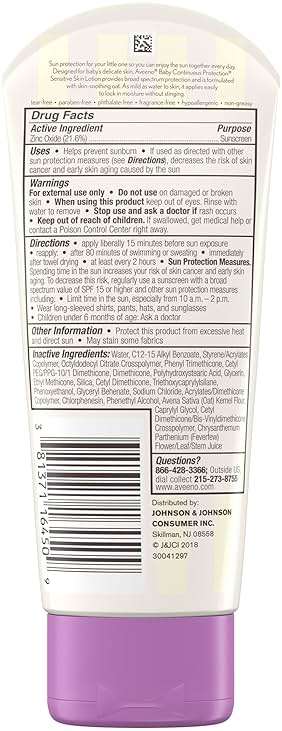 Aveeno Baby Continuous Protection Zinc Oxide SPF 50 Sunscreen for Babies with Sensitive Skin, Broad Spectrum Sun Protection, Tear-Free, Sweat- & Water-Resistant, No added Parabens, 3 Fl Oz - Image 7