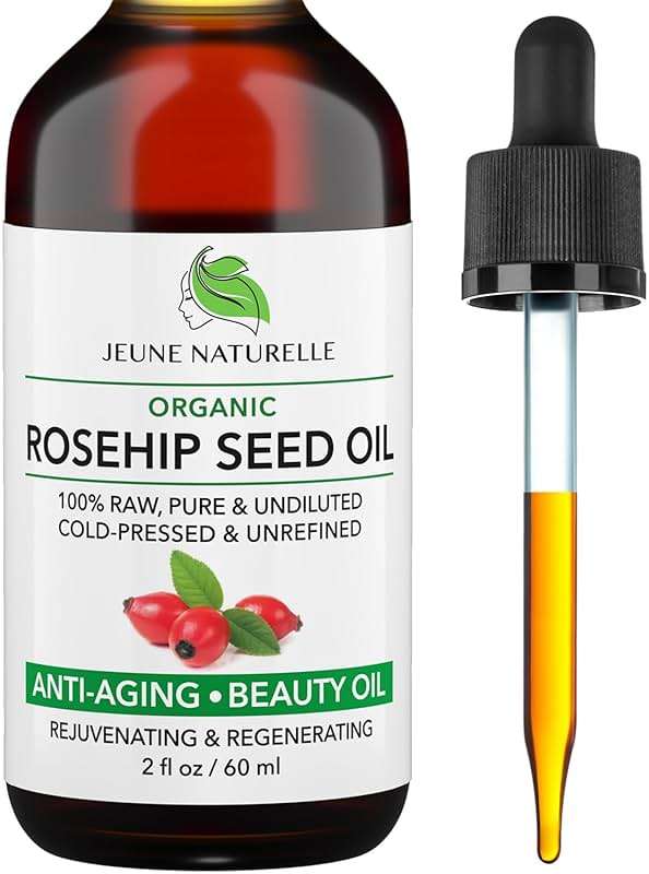 Jeune Naturelle Rosehip Oil - Pure, Virgin, Cold Pressed - From Whole Berries (Pulp & Seeds), Natural Deep Orange Hue for Intensive Skin Repair - Undiluted Organic Rosehip Seed Oil, 2 oz - Image 1