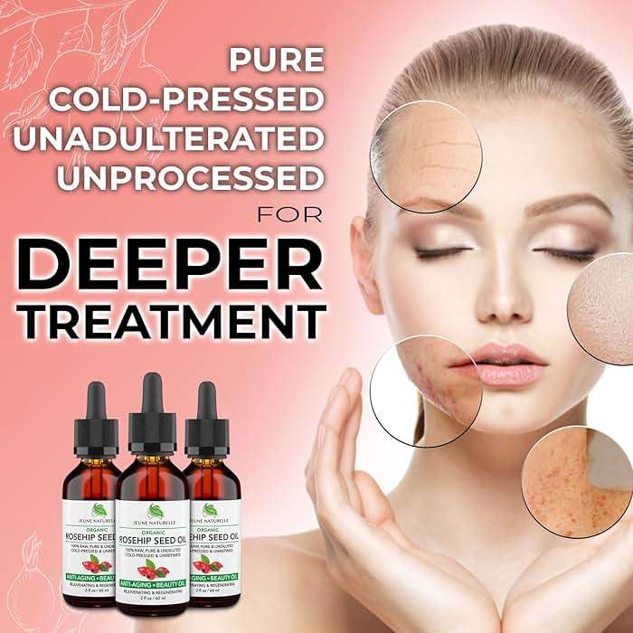 Jeune Naturelle Rosehip Oil - Pure, Virgin, Cold Pressed - From Whole Berries (Pulp & Seeds), Natural Deep Orange Hue for Intensive Skin Repair - Undiluted Organic Rosehip Seed Oil, 2 oz - Image 2