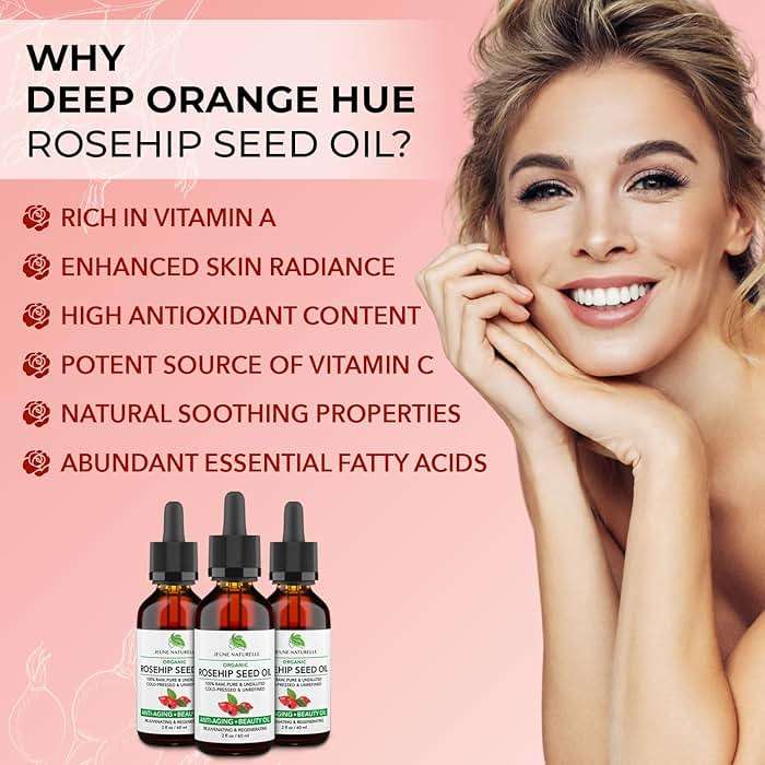 Jeune Naturelle Rosehip Oil - Pure, Virgin, Cold Pressed - From Whole Berries (Pulp & Seeds), Natural Deep Orange Hue for Intensive Skin Repair - Undiluted Organic Rosehip Seed Oil, 2 oz - Image 4