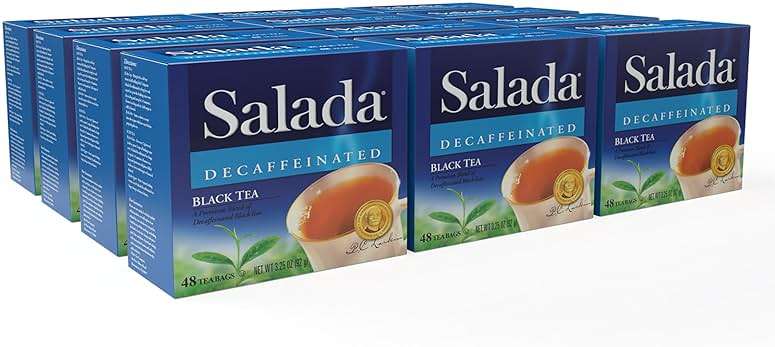 Salada Decaffeinated Black Tea Blended Strong Black Tea with 48 Tea Bags Per Box (Pack of 12) Contains Caffeine Brew Hot Flavored Rich in Antioxidants Original Blend - Image 1