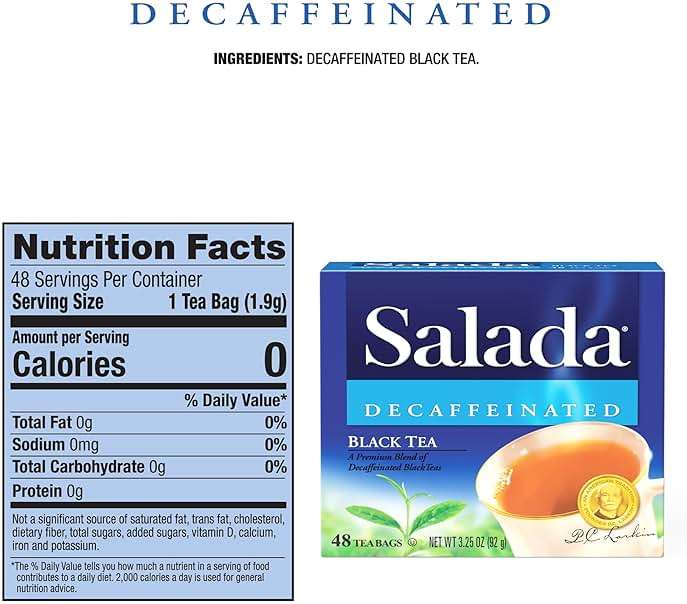 Salada Decaffeinated Black Tea Blended Strong Black Tea with 48 Tea Bags Per Box (Pack of 12) Contains Caffeine Brew Hot Flavored Rich in Antioxidants Original Blend - Image 2